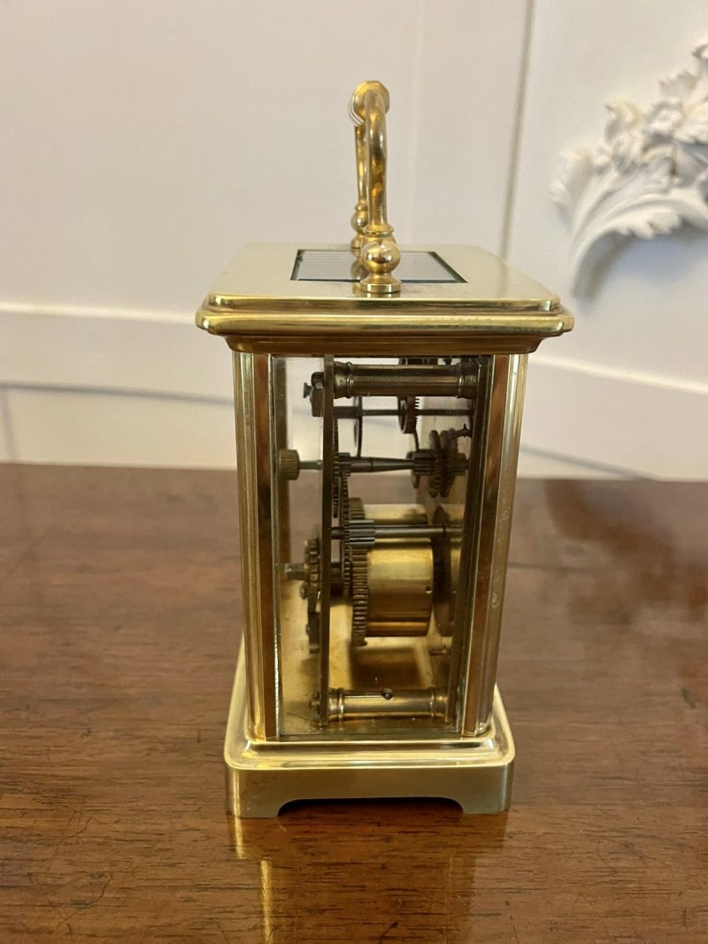 Antique Victorian Quality Brass Carriage Clock - Image 3